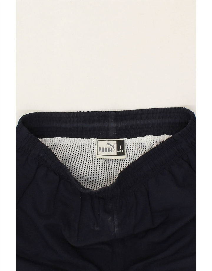 PUMA Mens Sport Shorts Large  Navy Blue Polyester Vintage Puma and Second-Hand Puma from Messina Hembry 