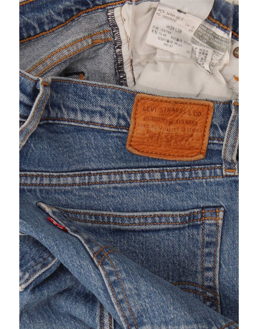 Женские прямые джинсы Levi's на танкетке W29 L28, синий хлопок