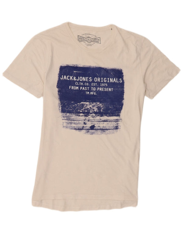 Мужская футболка с рисунком Jack & Jones Top XL, белый хлопок