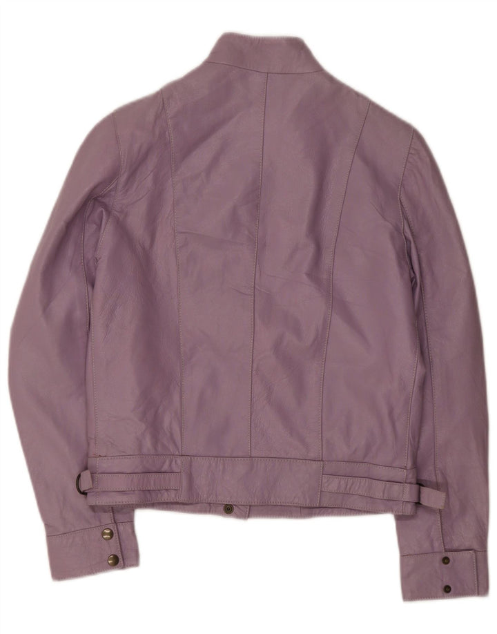 Винтажная женская кожаная куртка-бомбер IT 42 Medium Purple Leather