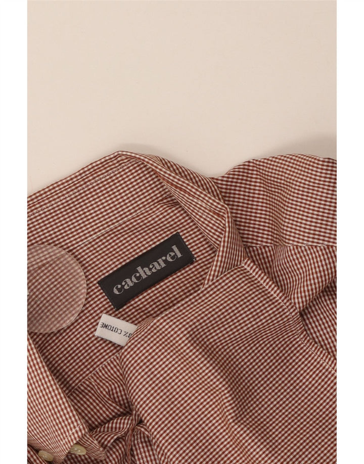 Мужская рубашка Cacharel, размер 16, большая красная хлопковая клетка