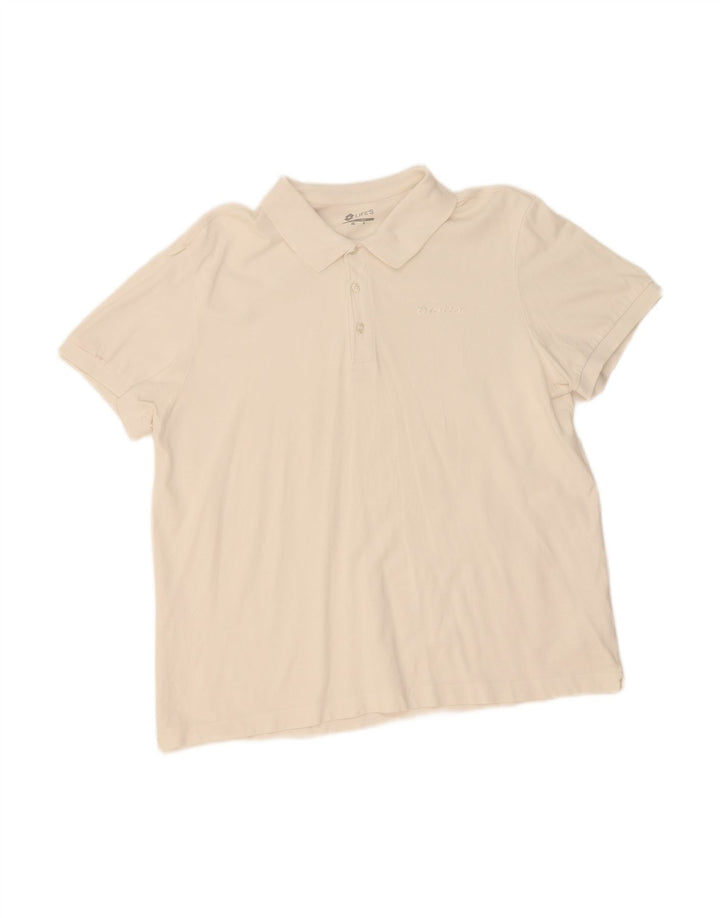 LOTTO Mens Polo Shirt XL White Cotton