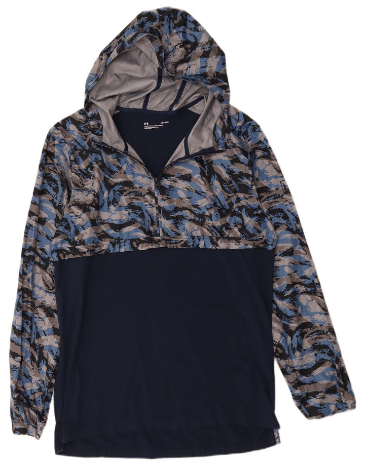 Мужской пуловер с капюшоном Under Armour, большой темно-синий камуфляжный топ