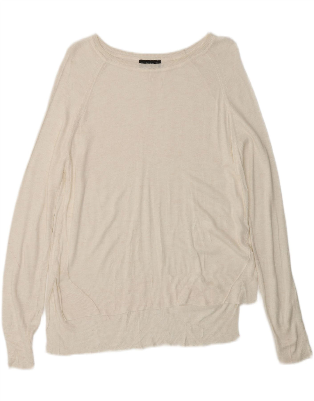 Женский свитер с вырезом «лодочка» ZARA UK 14, средний белый