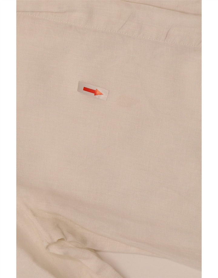 Женская рубашка Max Mara UK 10, маленькая, белая, льняная