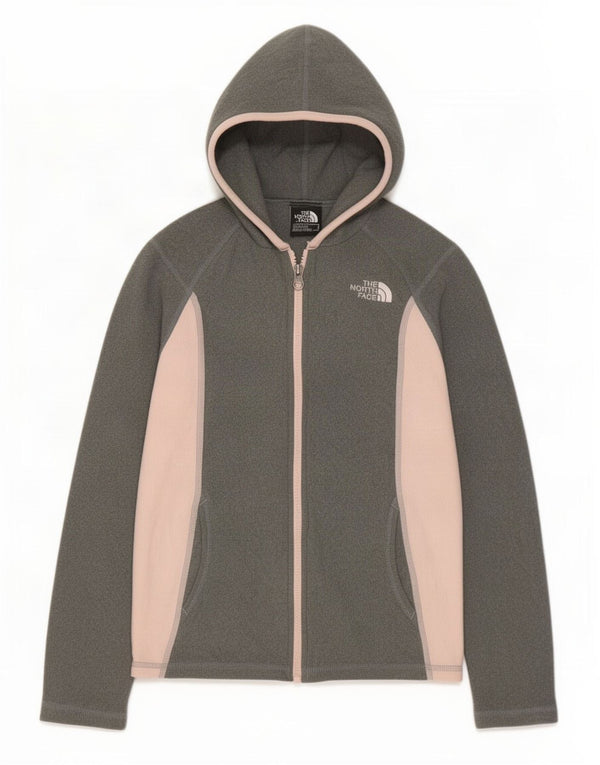 Флисовая куртка The North Face для девочек 10–11 лет, средний серый цвет с цветными блоками