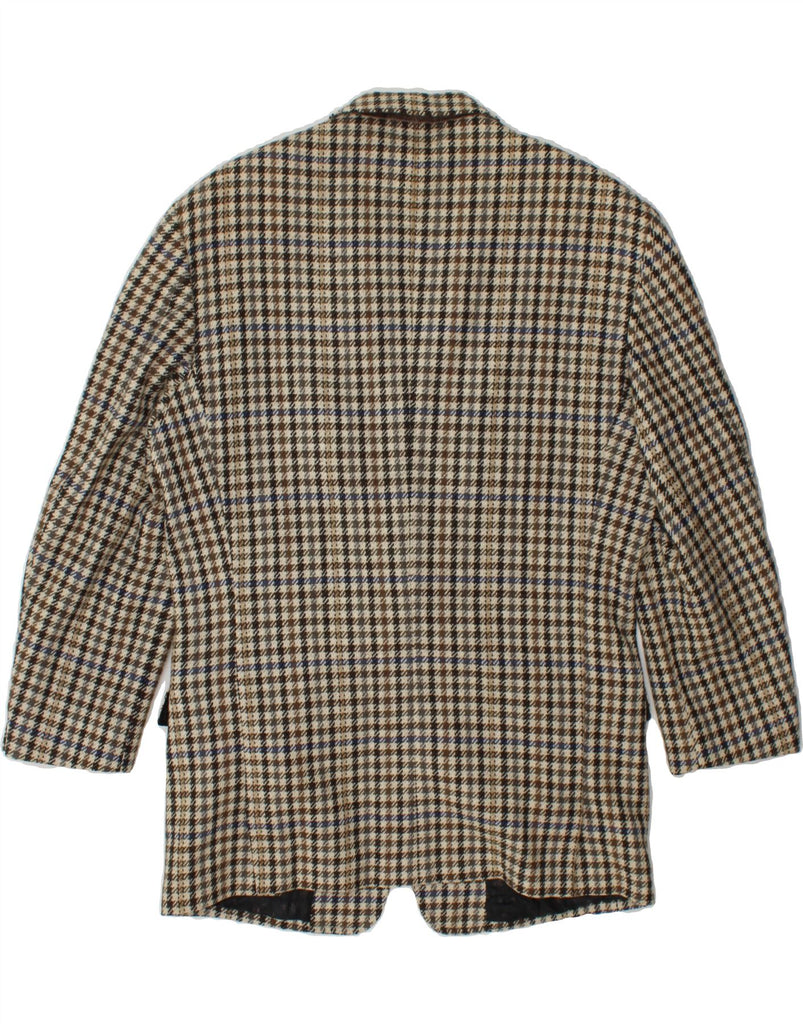 FERAUD Mens 2 Button Blazer Jacket IT 50 Large Beige Houndstooth Vintage Feraud and Second-Hand Feraud from Messina Hembry 