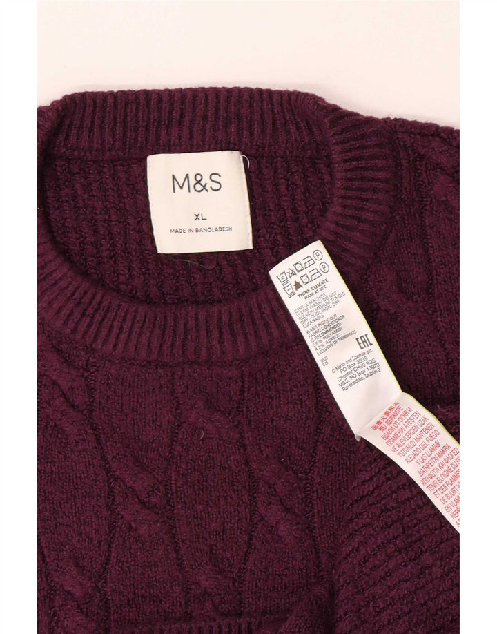 Мужской джемпер с круглым вырезом Marks & Spencer XL, фиолетовый полиамид