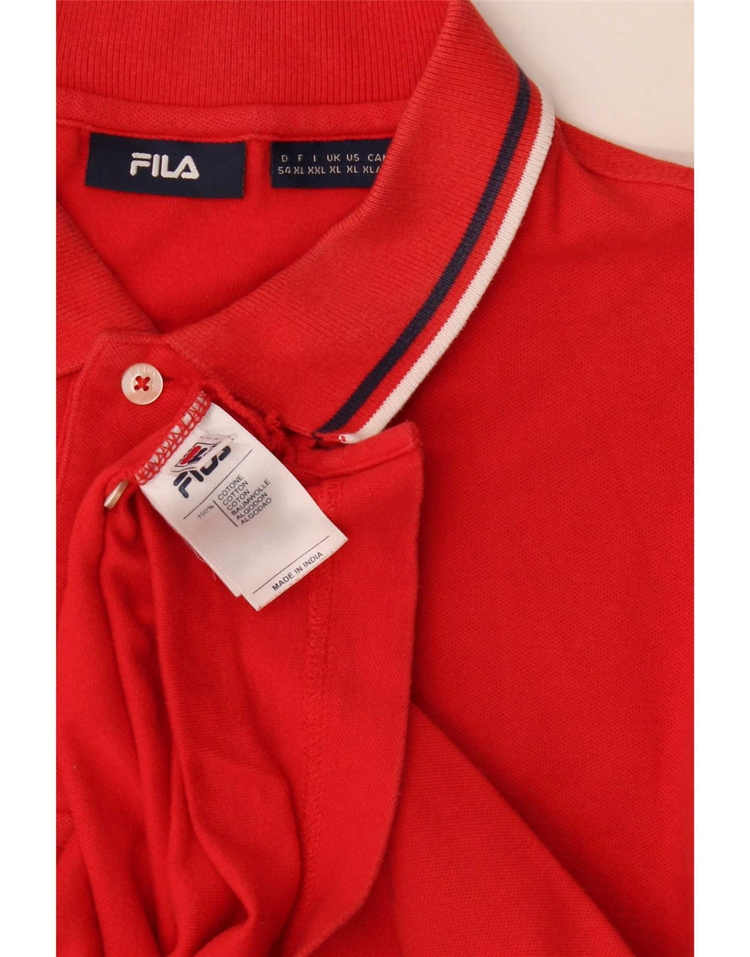 Мужская рубашка-поло Fila XL, хлопок в красную полоску