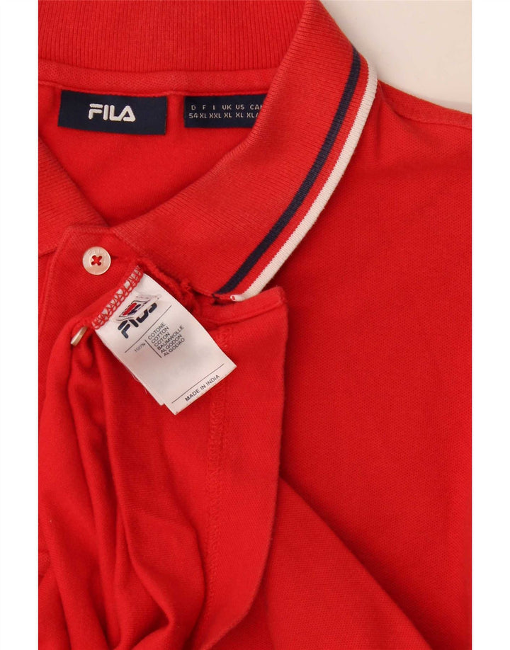 Мужская рубашка-поло Fila XL, хлопок в красную полоску