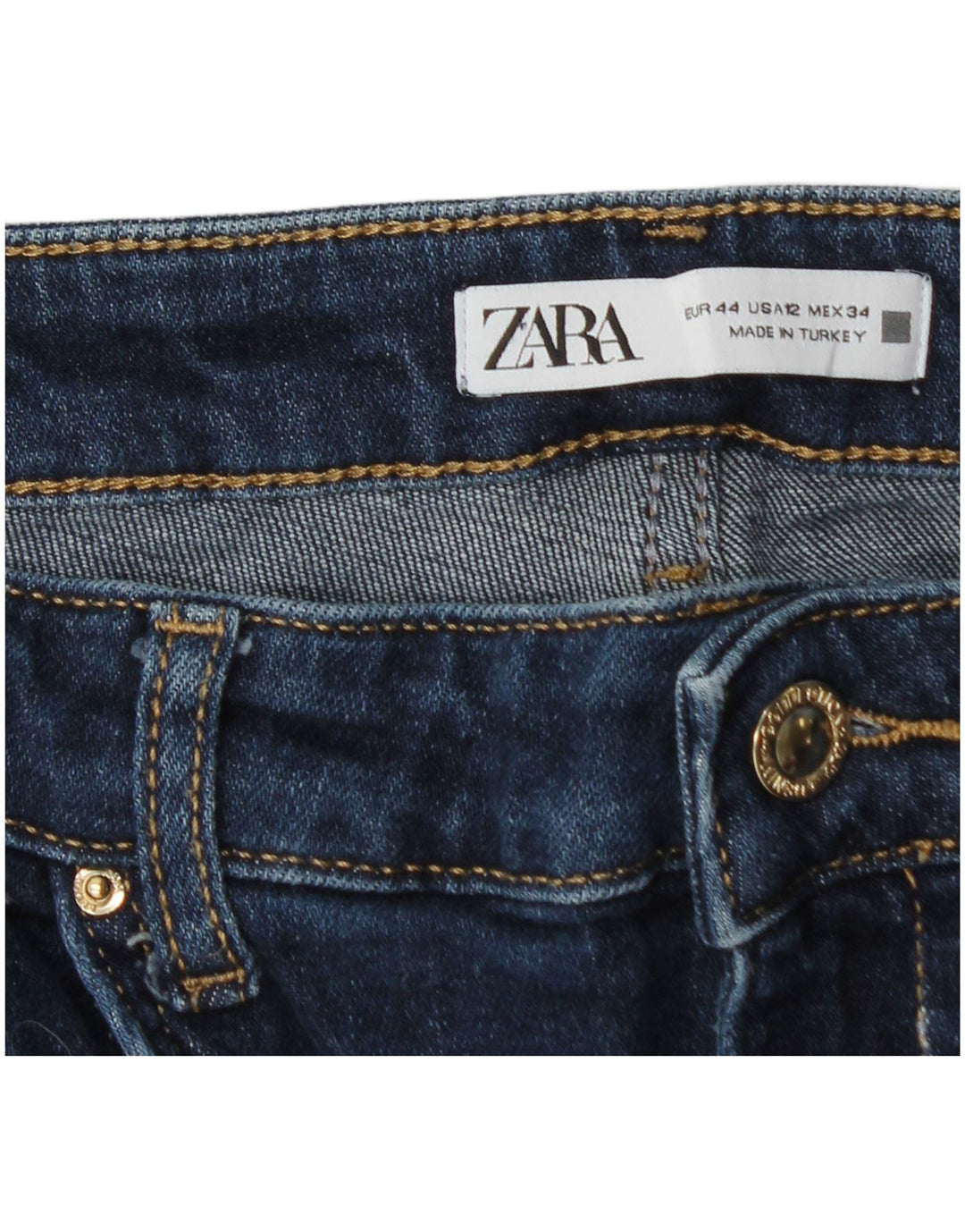 Женские прямые джинсы Zara EU 44 XL W34 L33 Темно-синие