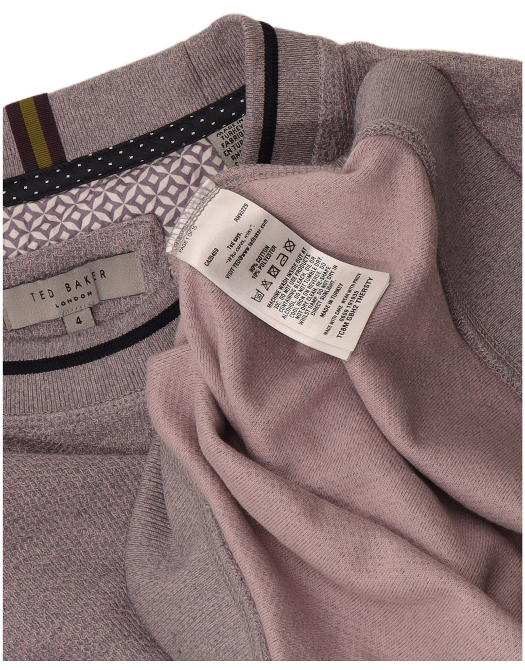 Мужской свитшот Ted Baker, размер 4, большой, фиолетовый, хлопок
