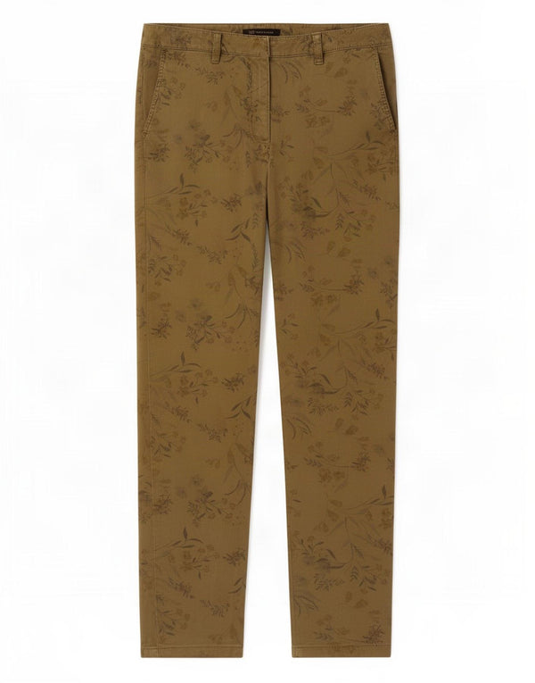 Женские брюки чинос Marks & Spencer UK 12 Medium W30 L30 Хаки с цветочным принтом