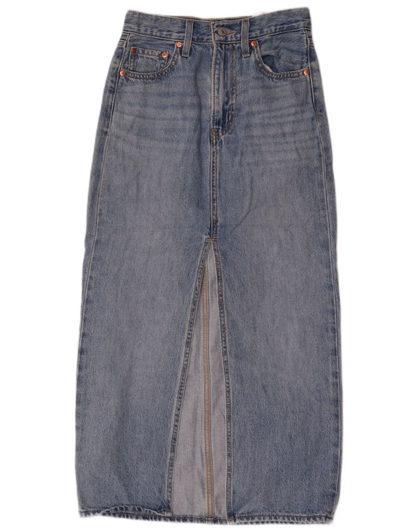 Женская джинсовая юбка Levi's с высокой талией W24 XS, синяя, хлопок