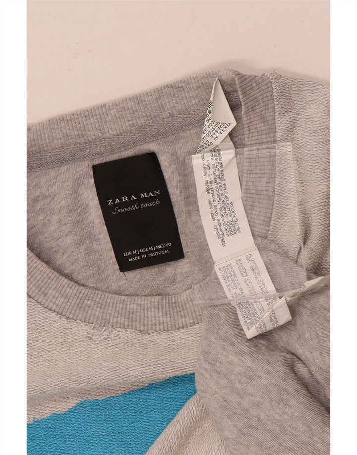 Мужской свитер Zara, средний серый в полоску