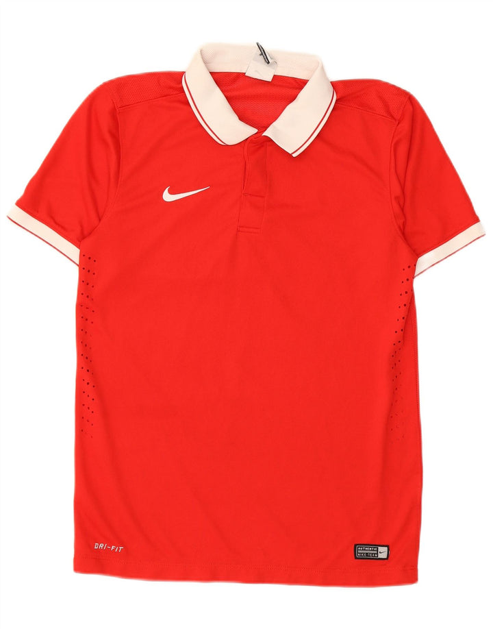 Мужская рубашка-поло с рисунком NIKE Dri Fit, маленькая красная