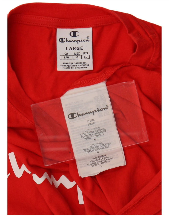 Женская укороченная футболка с графическим рисунком CHAMPION UK 16, большой красный хлопок
