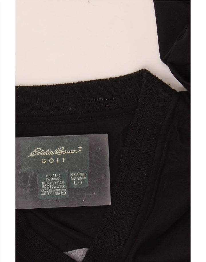EDDIE BAUER Мужской топ свободного кроя с длинными рукавами, большой черный полиэстер