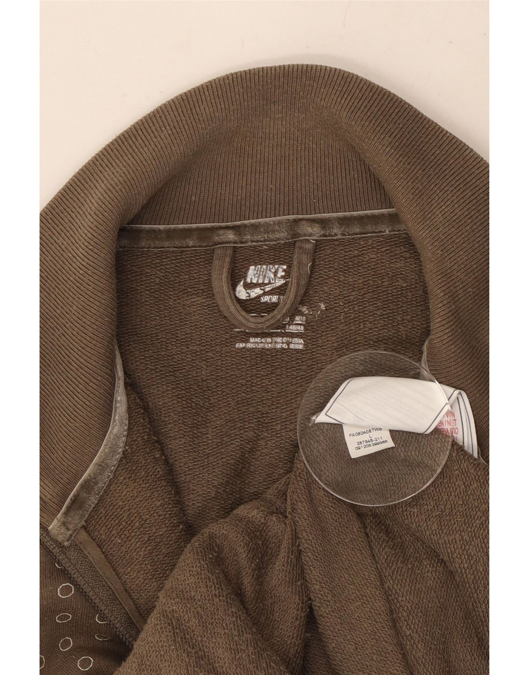 Женский спортивный костюм NIKE UK 14, большой хлопок в крапинку цвета хаки