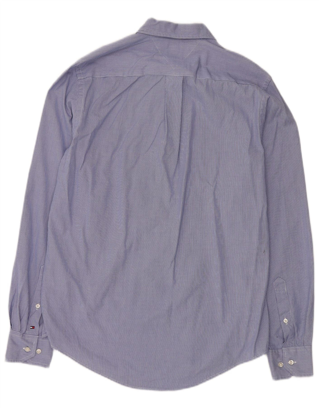 Tommy Hilfiger Мужская рубашка на заказ, маленькая синяя хлопковая классическая рубашка с узором «гусиные лапки»