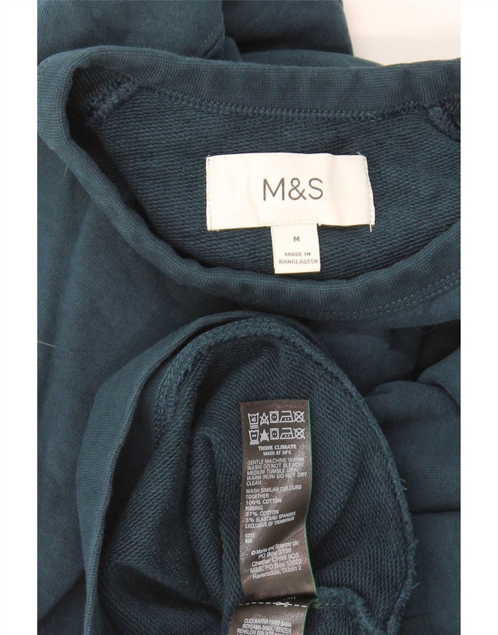 Мужской свитер Marks & Spencer, хлопковый джемпер среднего синего цвета
