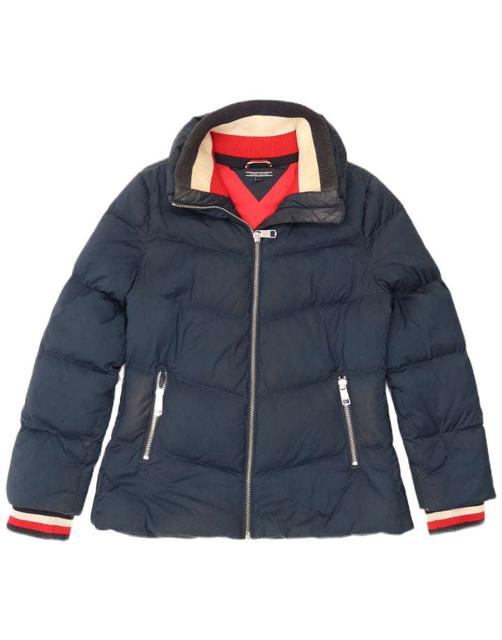 Женская стеганая куртка Tommy Hilfiger UK 12, средний темно-синий, полиэстер