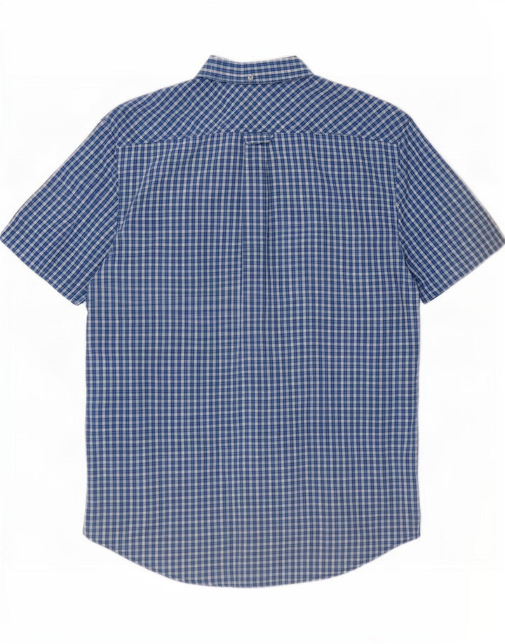Мужская рубашка с коротким рукавом Ben Sherman, хлопковая синяя клетка среднего размера