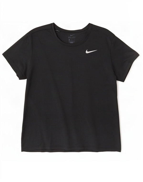 Женская футболка Nike Dri Fit Top UK 14, большой черный полиэстер