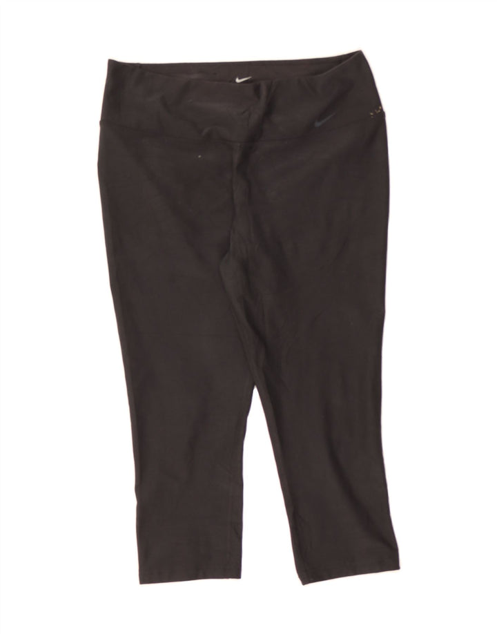 NIKE Womens Dri Fit Capri Leggings UK 12 Medium  Black Polyester Vintage Nike and Second-Hand Nike from Messina Hembry 