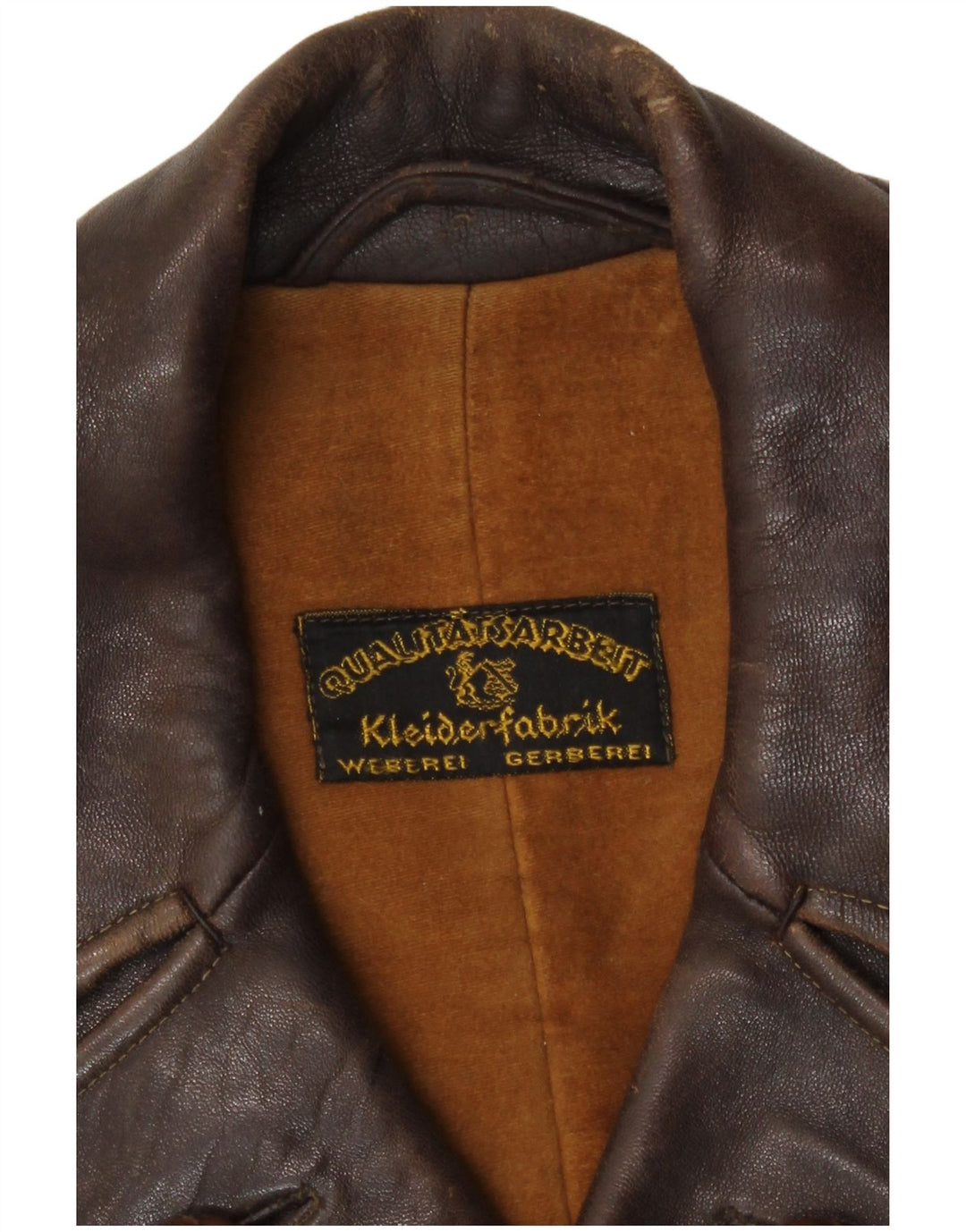 Винтажная мужская двубортная кожаная куртка UK 36, маленькая коричневая
