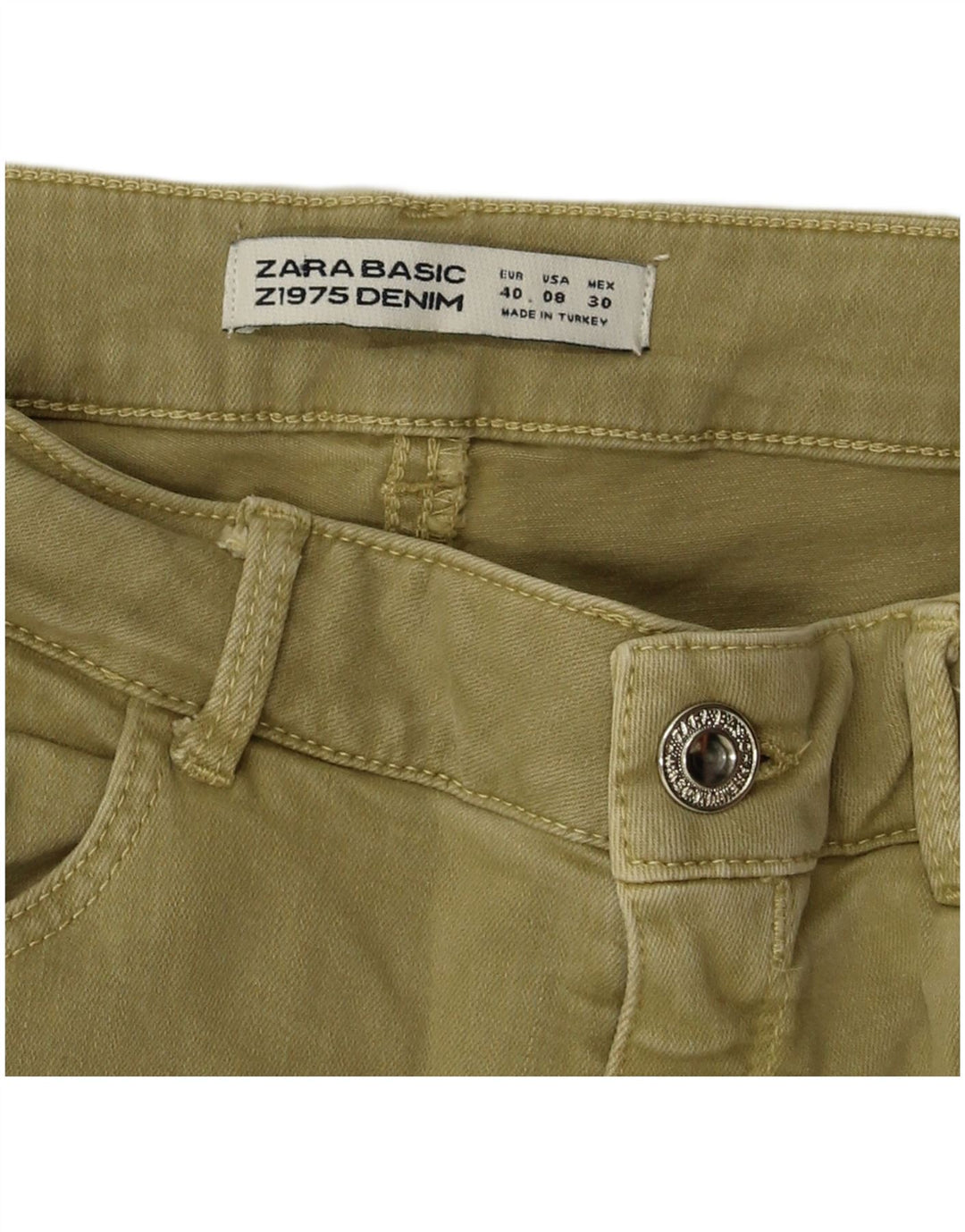 Женские джинсы скинни ZARA EU 40 Medium W30 L27 Хаки