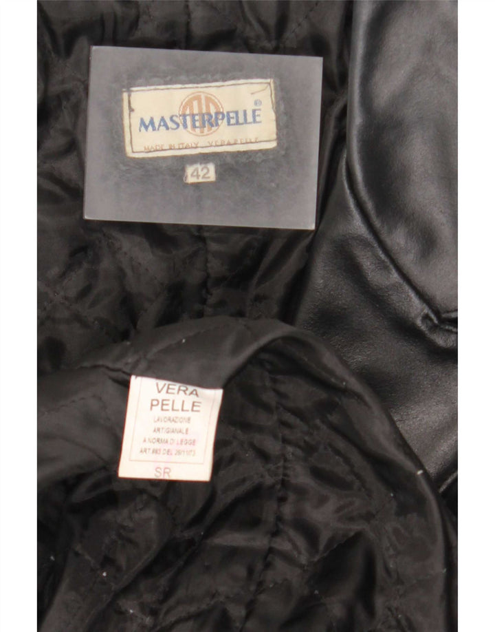 Lavorazione Artigianale Женское кожаное пальто IT 42 Medium Black