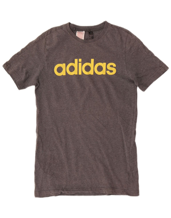 Футболка Adidas с рисунком для девочек, топ 15-16 лет, серая