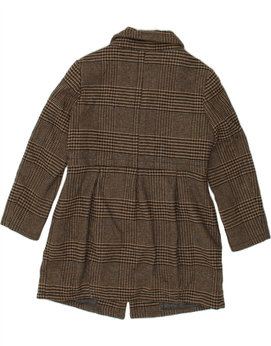 CALVIN KLEIN Womens Overcoat UK 18 XL Brown Houndstooth Polyester Vintage Calvin Klein and Second-Hand Calvin Klein from Messina Hembry 