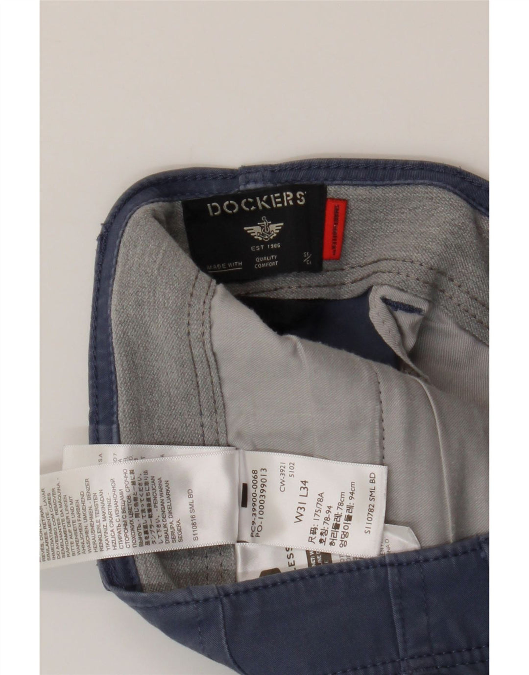Мужские прямые брюки-чиносы DOCKERS W31 L28, синие, хлопок