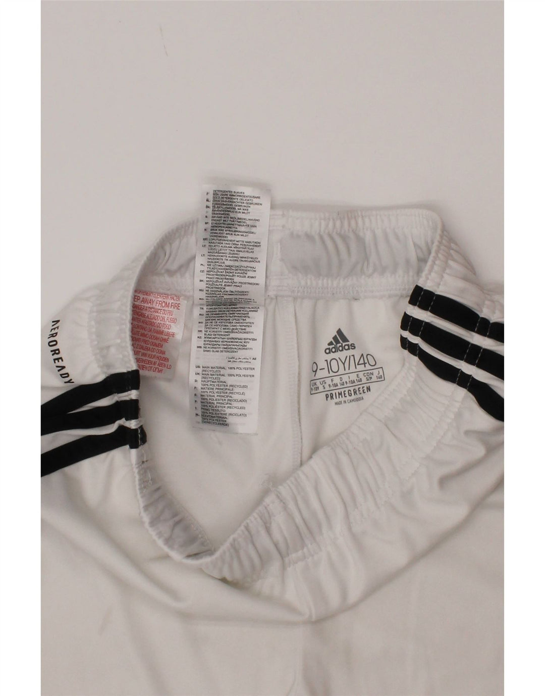 Спортивные шорты Adidas для мальчиков Aeroready 9-10 лет, белый полиэстер