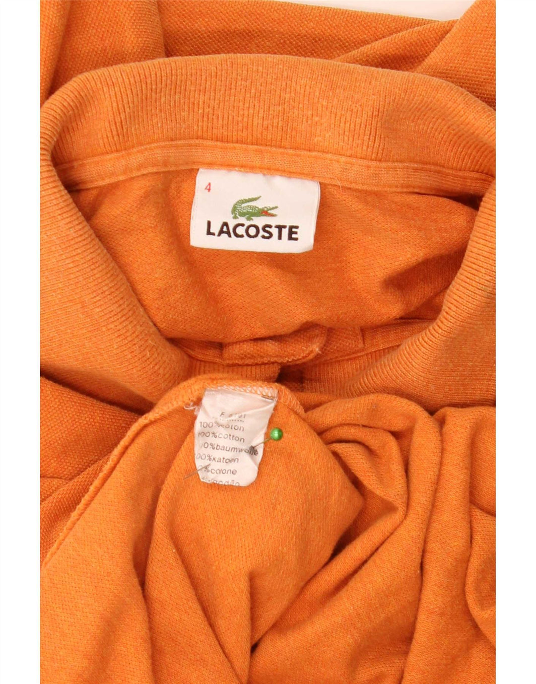 Мужская рубашка-поло с длинным рукавом Lacoste, размер 4, средний оранжевый хлопок, размер 4