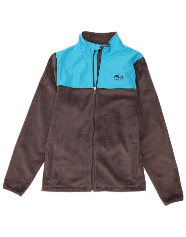 Женская флисовая куртка FILA UK 14, средний серый полиэстер с цветными блоками