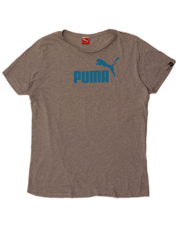 Мужская футболка с рисунком Puma XL серая в крапинку