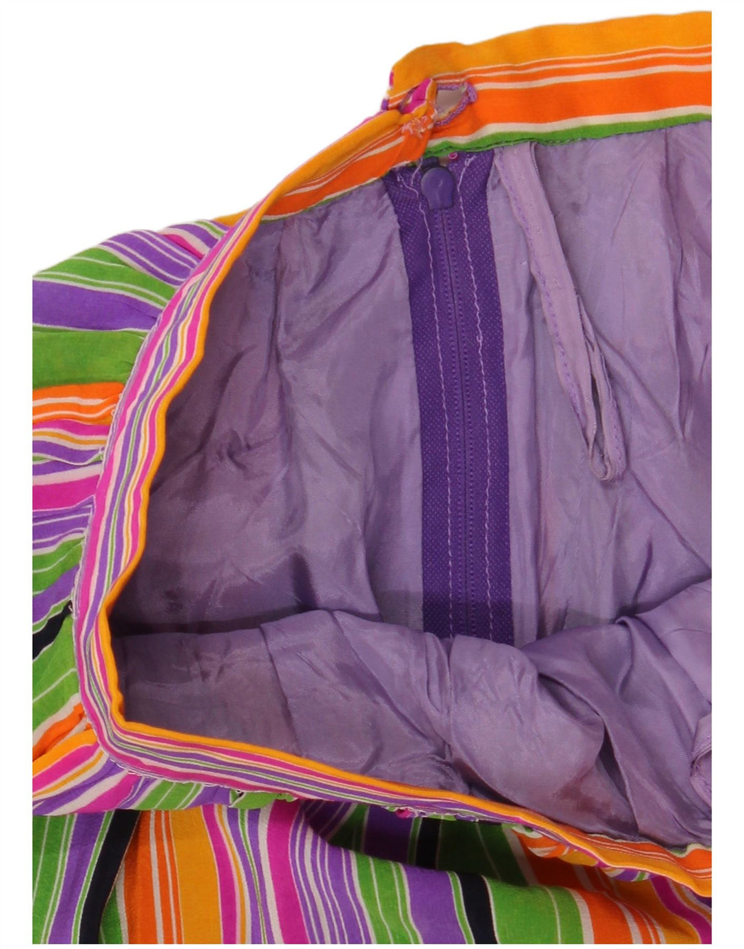 ВИНТАЖНАЯ женская многоярусная юбка W25 XS в разноцветную полоску