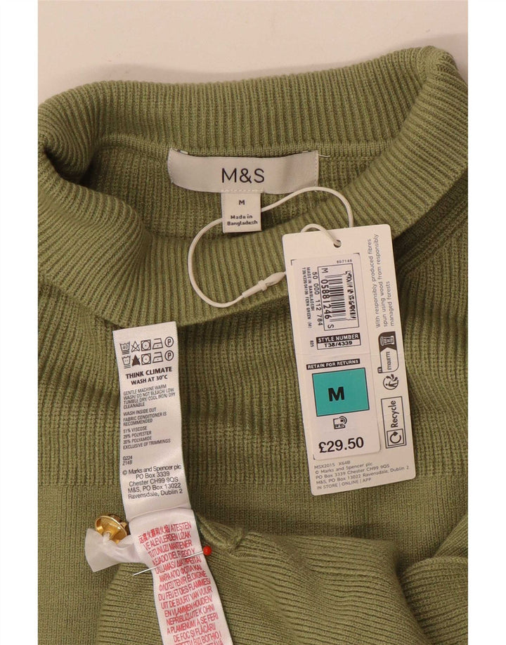 Женский джемпер с высоким воротником Marks & Spencer UK 14, средний хаки