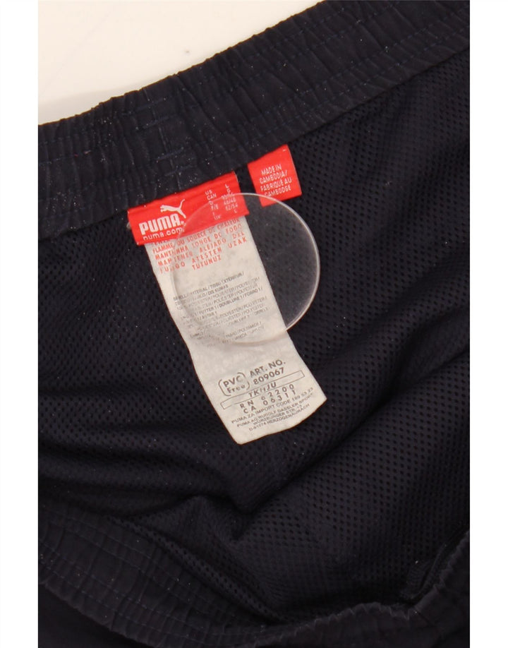 Мужские спортивные брюки Puma с графическим рисунком, большие темно-синие, полиэстер