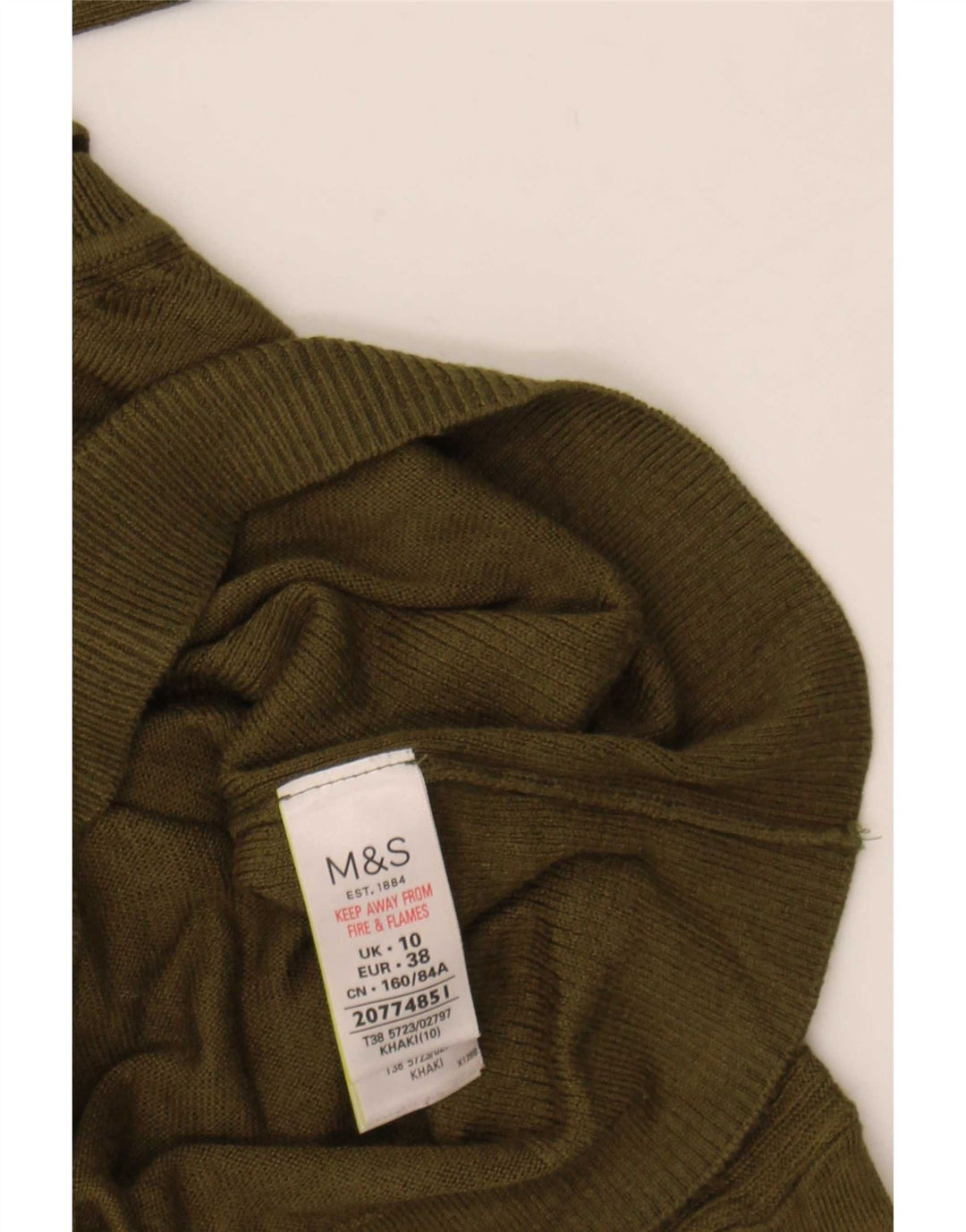 Женский свободный джемпер с круглым вырезом Marks & Spencer, Великобритания, 10, маленький, хаки