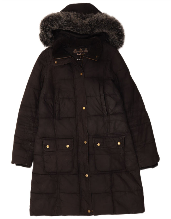 Женское пуховое пальто с капюшоном Barbour UK 12, средний черный