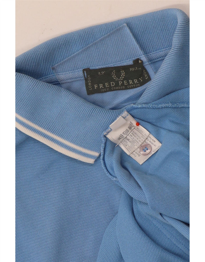 Мужская рубашка поло Fred Perry, хлопок среднего синего цвета