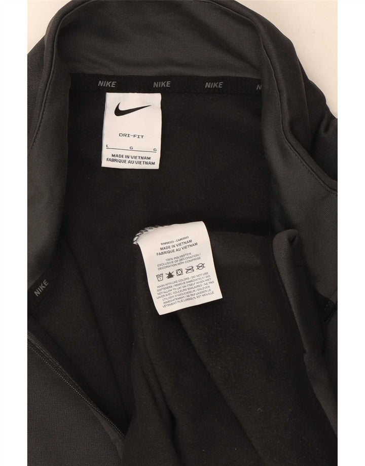 Мужской пуловер с воротником на молнии Nike Dri Fit, большой серый полиэстер