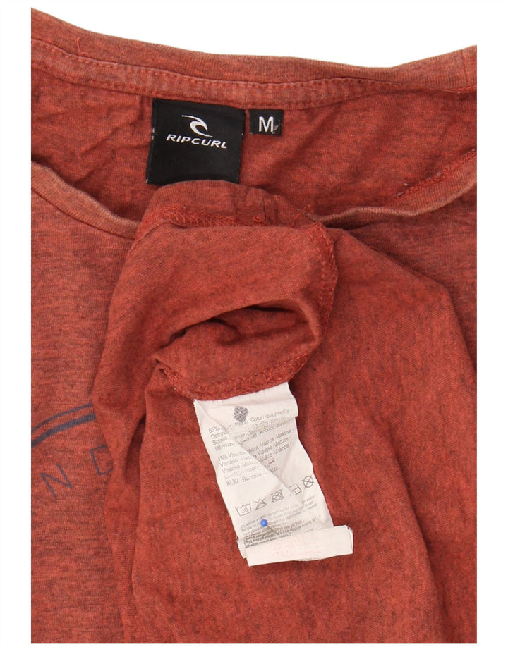 Мужская футболка с рисунком Rip Curl, хлопковый топ среднего размера с оранжевыми крапинками