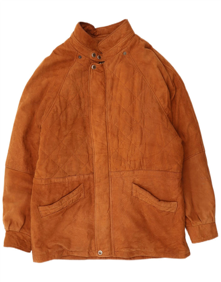 Винтажная мужская замшевая куртка UK 42 XL коричневая кожаная