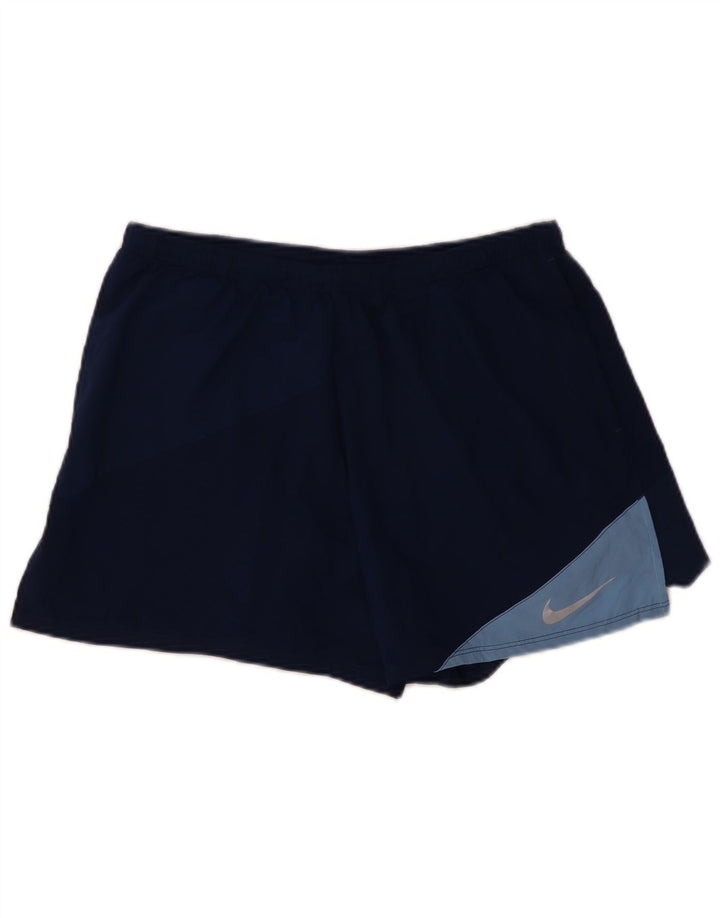 Мужские спортивные шорты Nike Dri Fit XL темно-синие с цветными блоками