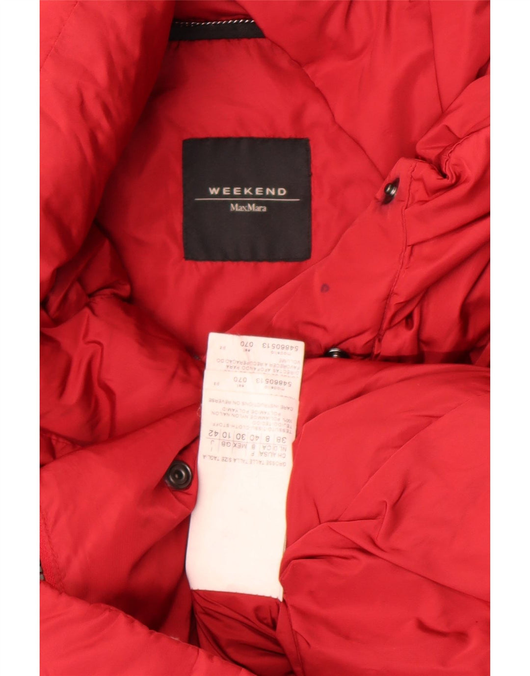 Женская оверсайз-пуховик Max Mara Weekend UK 10, маленький красный нейлон